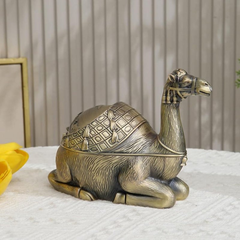 صينية سجائر معدنية قديمة مقاومة للرياح مع غطاء كبيرة للاستخدام الداخلي والخارجي بدون دخان - Image 4